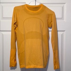 Orange Lululemon Swiftly Long Sleeve Tee